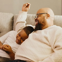 Family enjoying time together at home